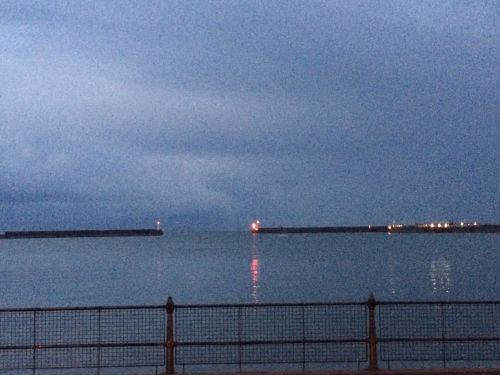 Last night looking out across Dover harbour and into the channel.